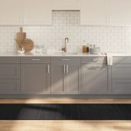 Килим, правоъгълен, черен, 70x300 см, бамбук