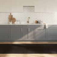 Килим, правоъгълен, тъмнокафяв, 100x300 см, бамбук