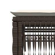 Шезлонг с шалте, кафяв, полиратан