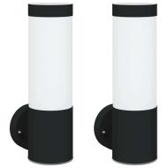Външни стенни лампи 2 pcs Черно 12 x 7.5 x 27 см