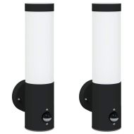 Външни стенни лампи 2 pcs Черно 12 x 7.5 x 29 см