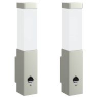 Външни стенни лампи 2 pcs Сребрист 10.5 x 6 x 35 см