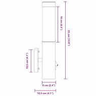 Външни стенни лампи 2 pcs Сребрист 10.5 x 6 x 35 см