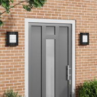 Външни стенни лампи 2 pcs Черно 23.5 x 10.5 x 26 см