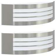Външни стенни лампи 2 pcs Сребрист 32 x 10 x 10 см