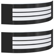 Външни стенни лампи 2 pcs Черно 32 x 10 x 10 см