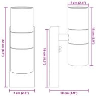 Външни стенни лампи 2 pcs Сребрист 7 x 10 x 22 см