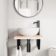 Рафтови скоби за мивка, 2 бр, черен, трапецовидни, стомана