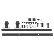 Комплект механизъм за плъзгаща врата, 183 см, стомана, черен