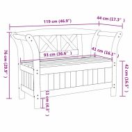 Градинска Пейка за Съхранение Кафяво 119 x 76 x 44см