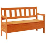 Външна пейка Кафяво 119 x 76 x 44см Борово дърво масив