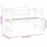 Външна пейка Кафяво 119 x 76 x 44см Борово дърво масив