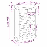 Винен рафт Кафяво 90 x 60 x 30 см Борово дърво масив