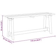 Външна пейка Кафяво 119 x 35 x 47 см Здрава борова дървесина