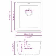 Кухненска мивка Бежово 38 x 44 x 20 см Гранит