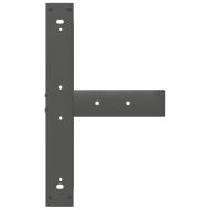 Крака за бар маса, Т-образни, 2 бр., антрацит, 60x35x(100-101) см, стомана