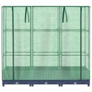 Повдигнато легло с покривало за оранжерия, ратанова имитация, 120x40x123 см