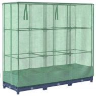 Повдигнато легло с покривало за оранжерия, ратанова имитация, 120x40x123 см