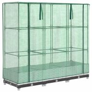 Повдигнато легло с оранжерия калъф, ратанов вид, 120x40x123 см