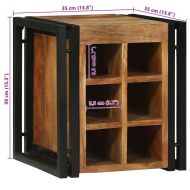 Винен рафт Кафяво 34.5 x 35 x 39 см Масивна акациева дървесина