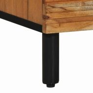 Служебен шкаф с рафт с врата Естествен Солидно акациево дърво