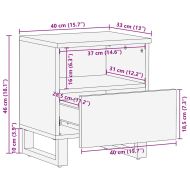 Нощен шкаф с чекмедже 2 pcs Кафяво 40 x 33 x 46 см