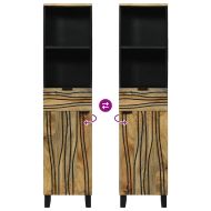 Шкаф за мивка в баня Кафяво 38 x 33 x 160 см Инженерно дърво