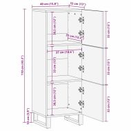 Шкафче Кафяво 40 x 33 x 110 см мангово дърво масив