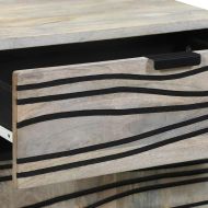 Нощен шкаф с чекмедже Бял и черен 50 x 33 x 60 см