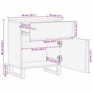 Нощен шкаф с чекмедже Бял и черен 50 x 33 x 60 см