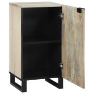 Страничен шкаф Бяло 40 x 33 x 75 см мангово дърво масив