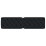 Мека табла за легло, черна, 200 см, плат
