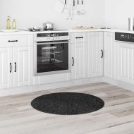 Антихлъзгащ shaggy килим Тъмен сив 90 x 90 cm ПП