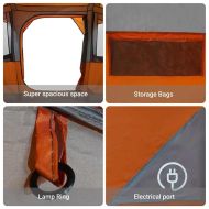 Каравани с покрив сиво и оранжево 435 x 255 x 216 см Полиестер