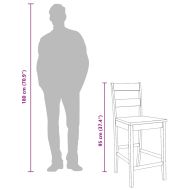 Бар столове 2 бр Естествена масивна дървесина гума