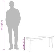 Пейка 110 cm Бяла масивна дървесина Гума