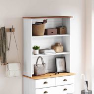 хранилка ASKIM Бяло 91 x 30 x 104 см Борово дърво масив