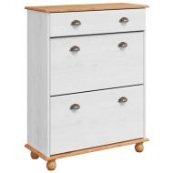 Шкаф за обувки с чекмедже с врата ASKIM Бяло 85 x 35 x 108 см