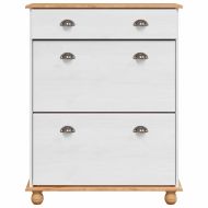 Шкаф за обувки с чекмедже с врата ASKIM Бяло 85 x 35 x 108 см