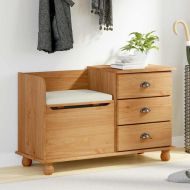 Лавка за съхранение на входа ASKIM Кафяво 100 x 39 x 62 см