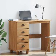 Бюро с чекмедже ASKIM Кафяво 95 x 40 x 75 см Борово дърво масив