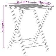 Сгъваема градинска маса Естествен 60 x 60 x 72 cm