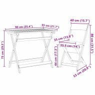 Бистро комплект 5 pcs Кафяво Акациево дърво масив