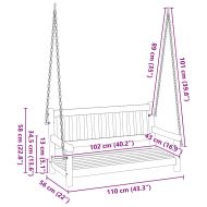 Люлееща се пейка за градина Кафяво 119 x 35 x 47 см