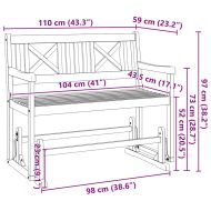 Скамейка Глайдер за Градина Кафяво 110 x 59 x 97см