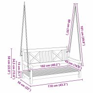 Люлееща се пейка за градина Кафяво 119 x 35 x 47 см