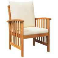 Градински Софа Комплект 3 pcs Кафяво Акациево дърво масив