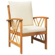 Градински Софа Комплект 3 pcs Кафяво Акациево дърво масив