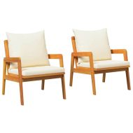 Градински стол 2 pcs Кафяво Масивна акациева дървесина