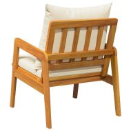 Градински стол 2 pcs Кафяво Масивна акациева дървесина